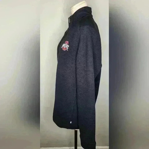 Cutter & Buck OSU Ohio State Men's Ribbed Quarter Zip Black Pullover Size Medium - Picture 6 of 9